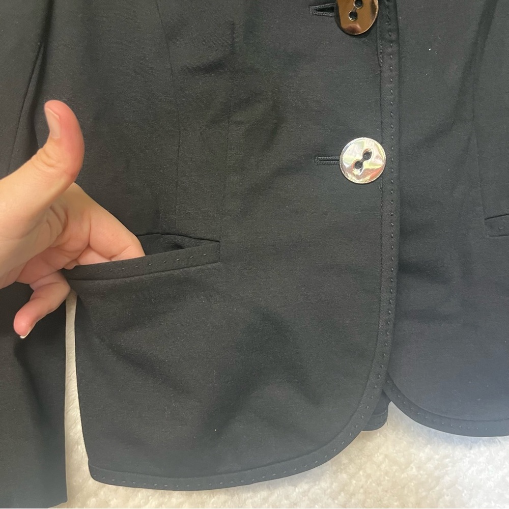 Ann Taylor Womens Blazer Classic Black Front Pockets Size 4 - Picture 6 of 8